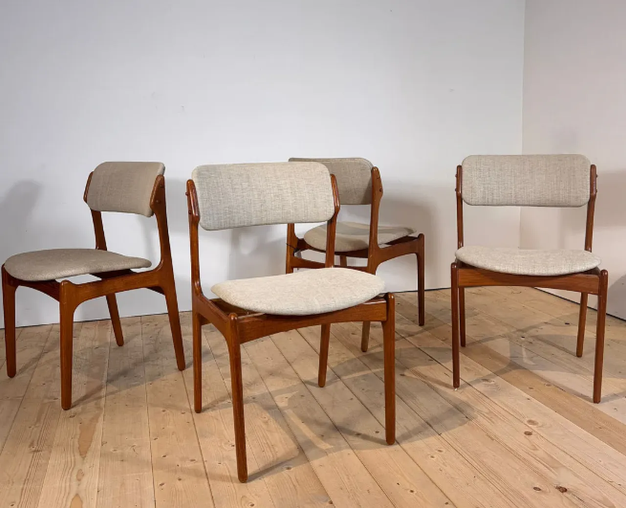 4 Chairs by Kai Kristiansen in Teak, 1960s 1