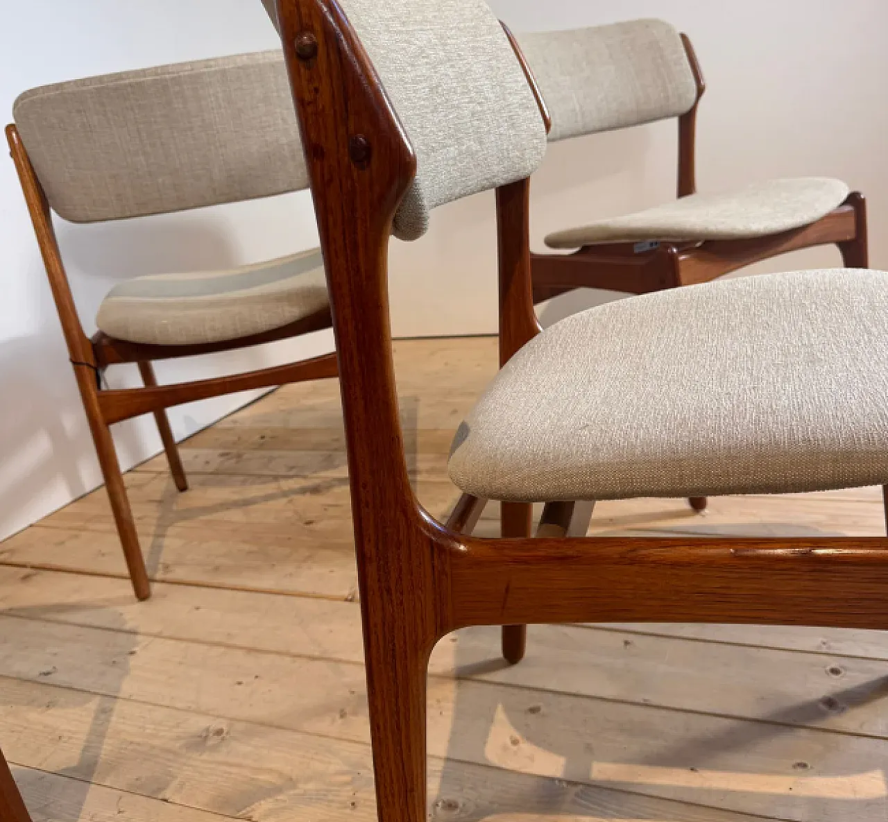 4 Chairs by Kai Kristiansen in Teak, 1960s 4