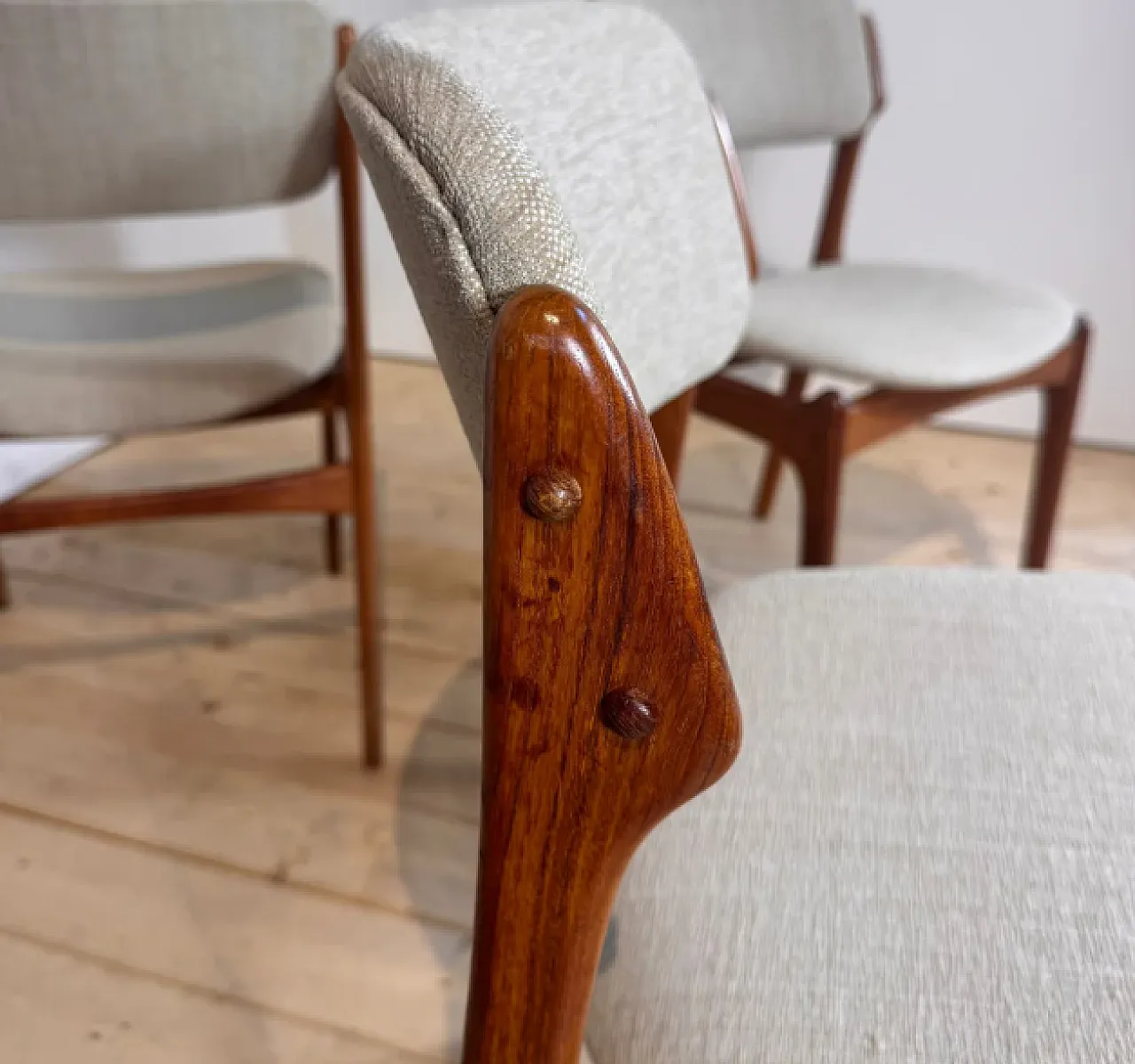 4 Chairs by Kai Kristiansen in Teak, 1960s 5