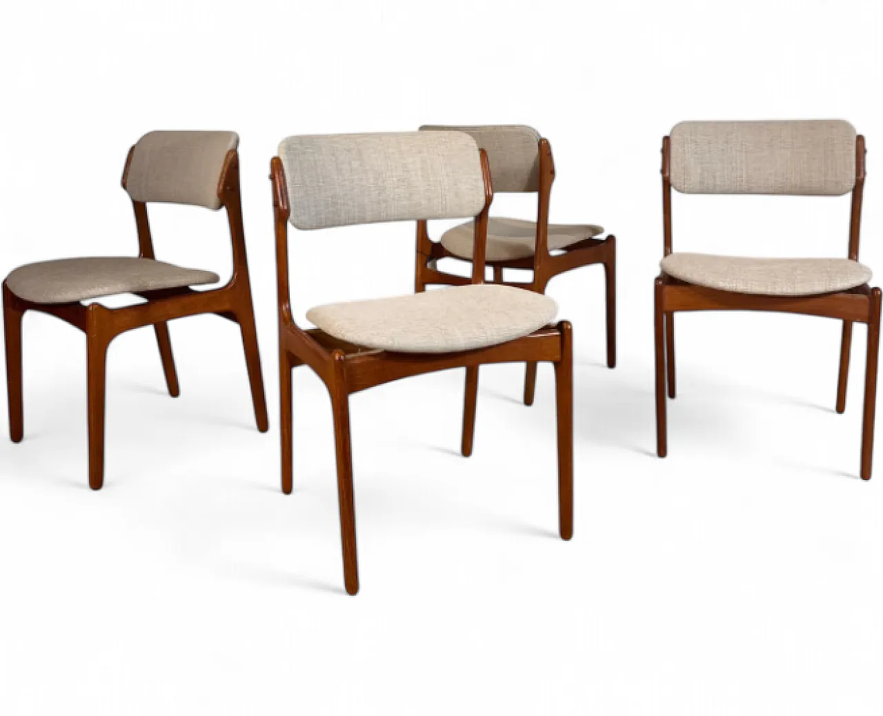 4 Chairs by Kai Kristiansen in Teak, 1960s 7