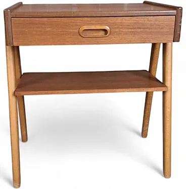 Comodino minimalista in teak, anni '60
