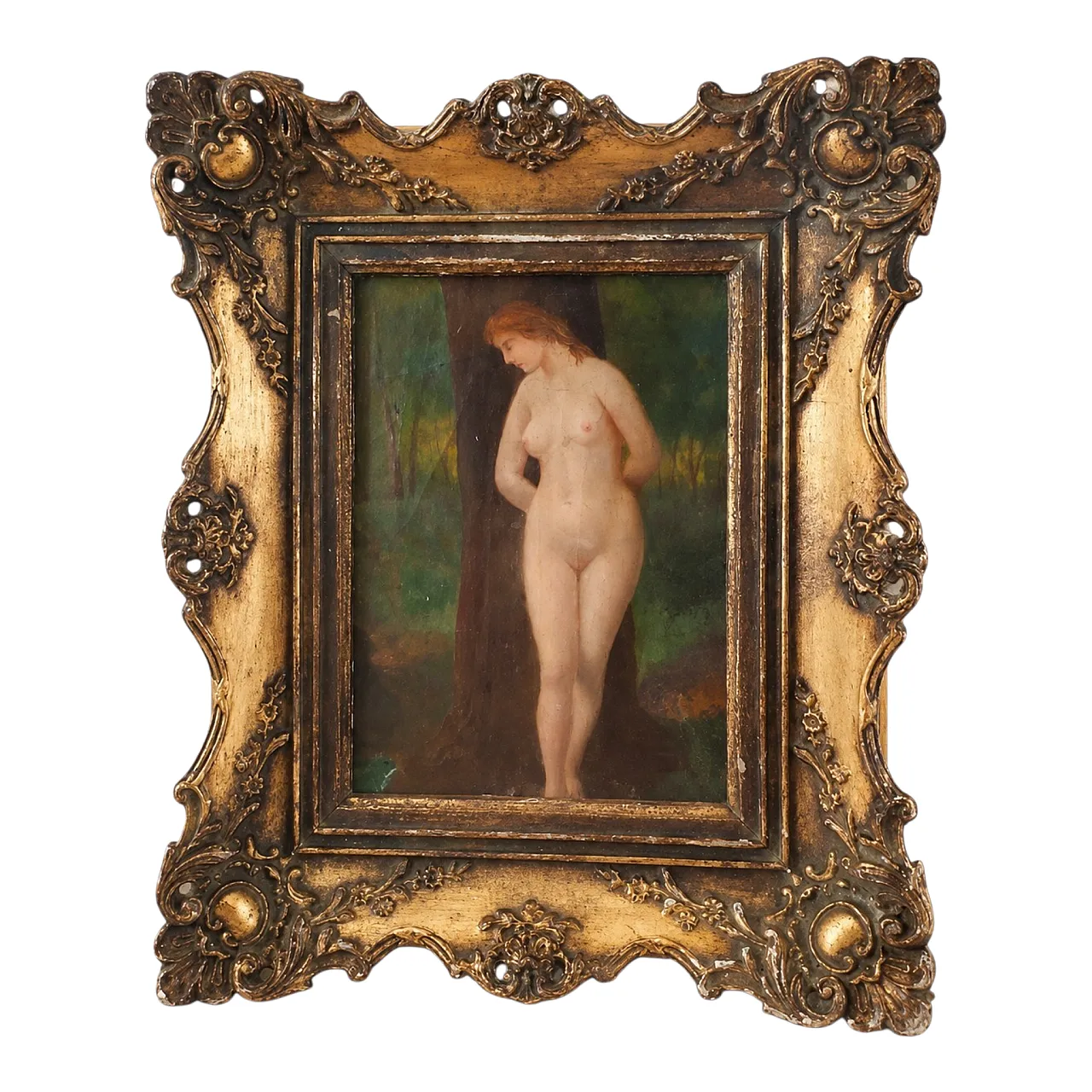Nude in Forest - French School, Oil on Wood, 18th Century 1