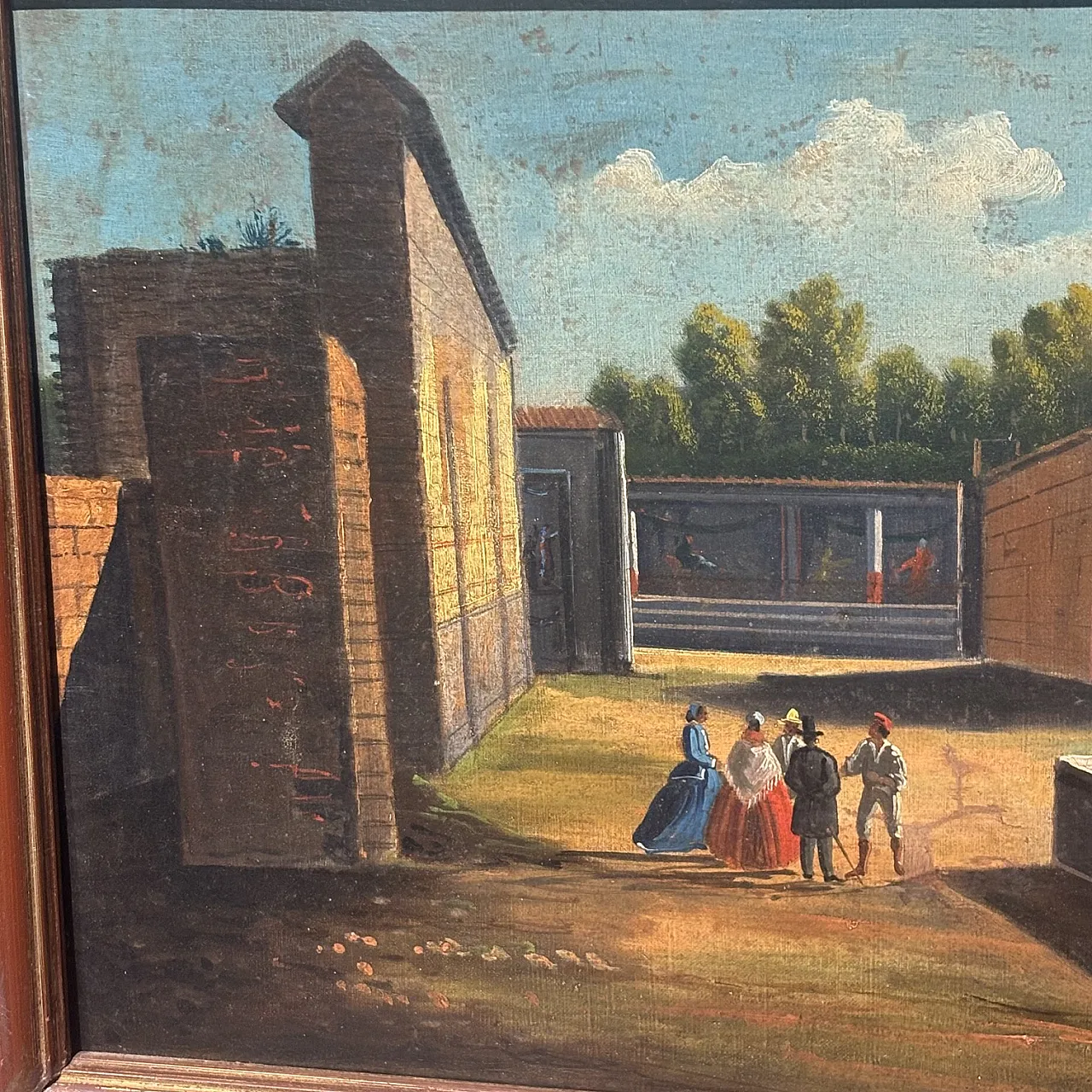 Oil painting on canvas of Pompeii excavations, 18th century 2