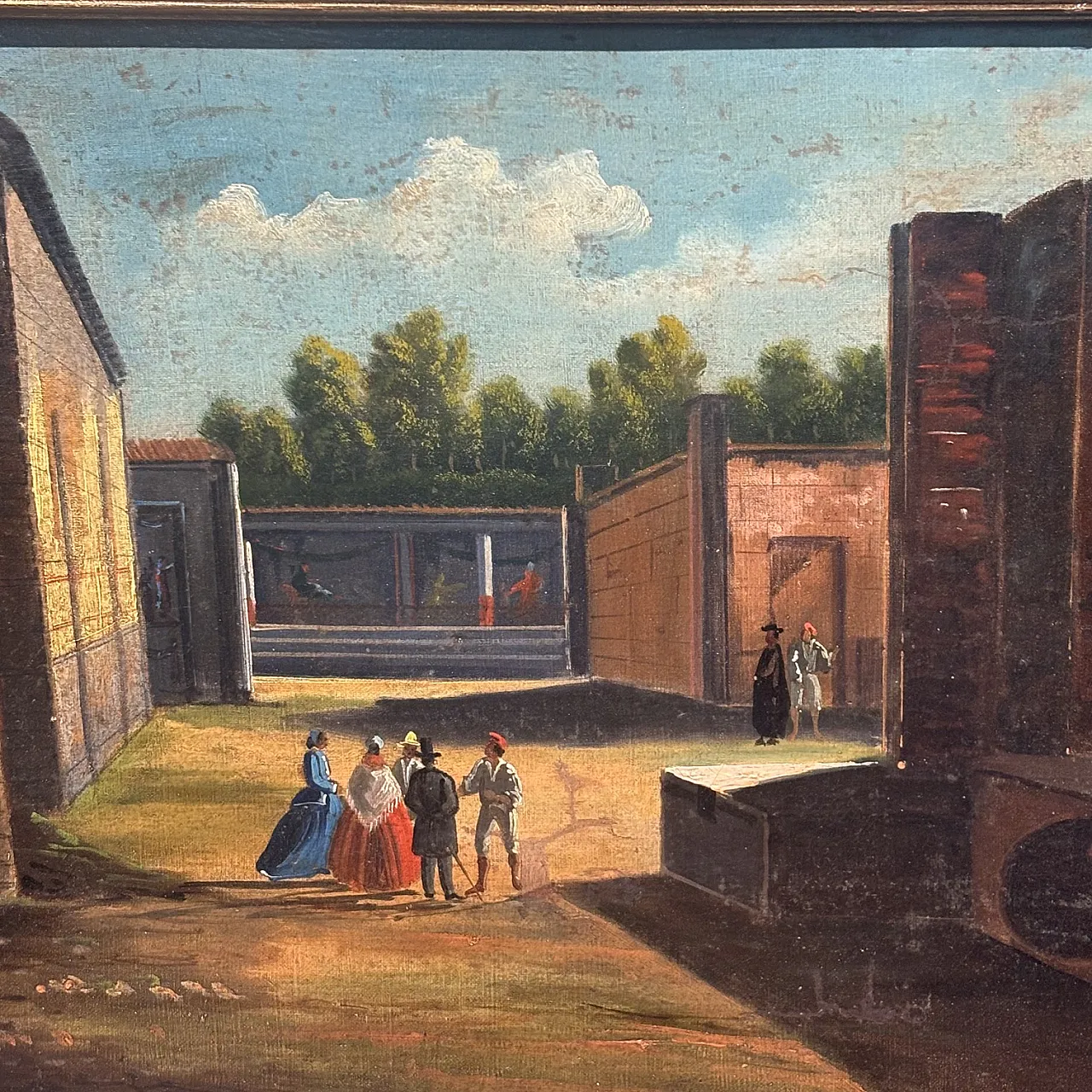Oil painting on canvas of Pompeii excavations, 18th century 3