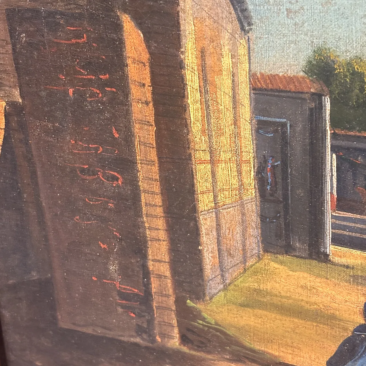 Oil painting on canvas of Pompeii excavations, 18th century 8