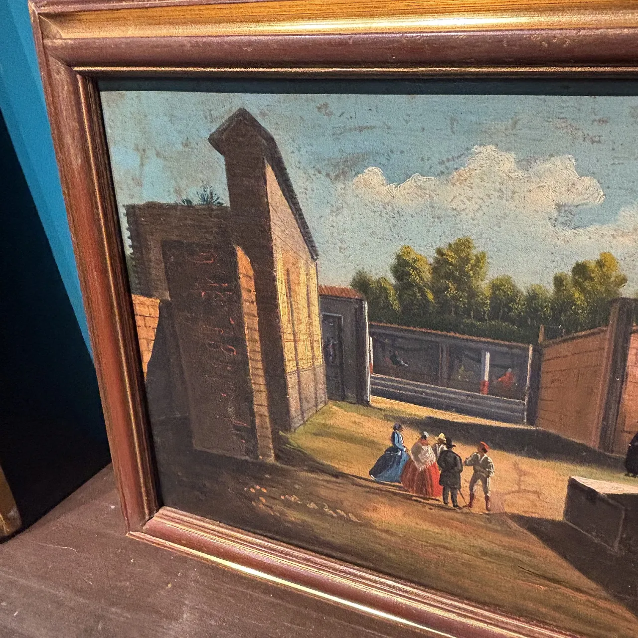 Oil painting on canvas of Pompeii excavations, 18th century 9