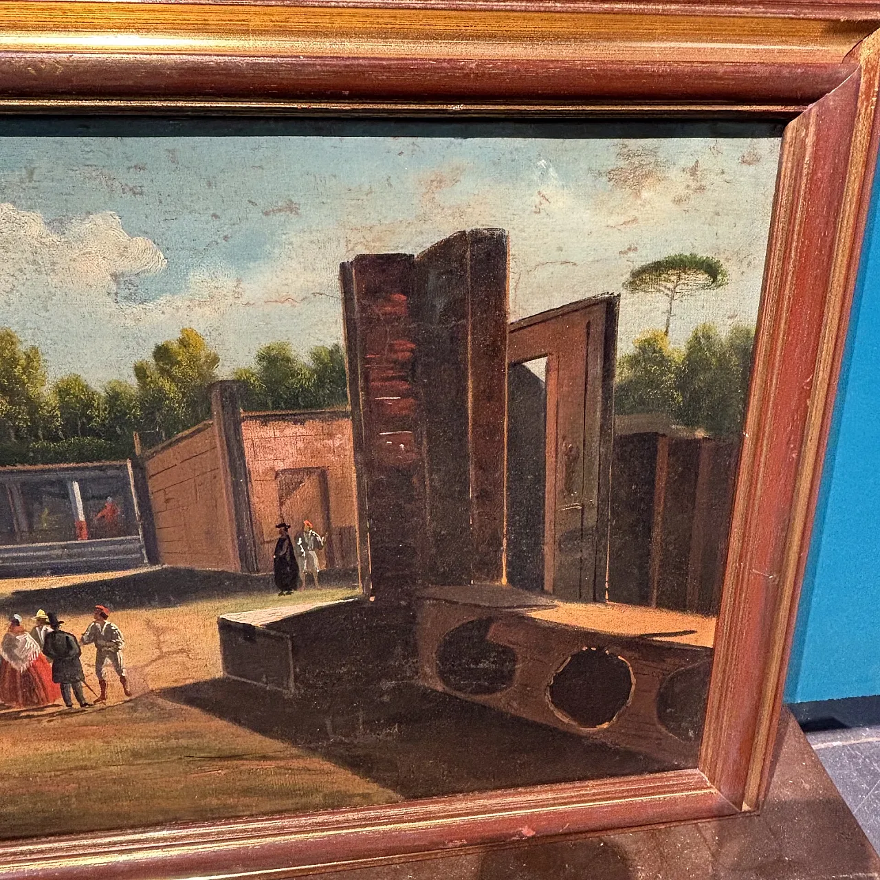 Oil painting on canvas of Pompeii excavations, 18th century 11
