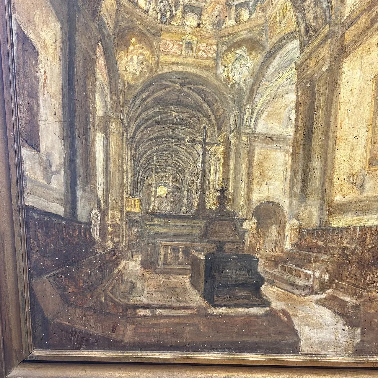 Choir of the Cathedral of Parma, oil on panel, 19th century 4