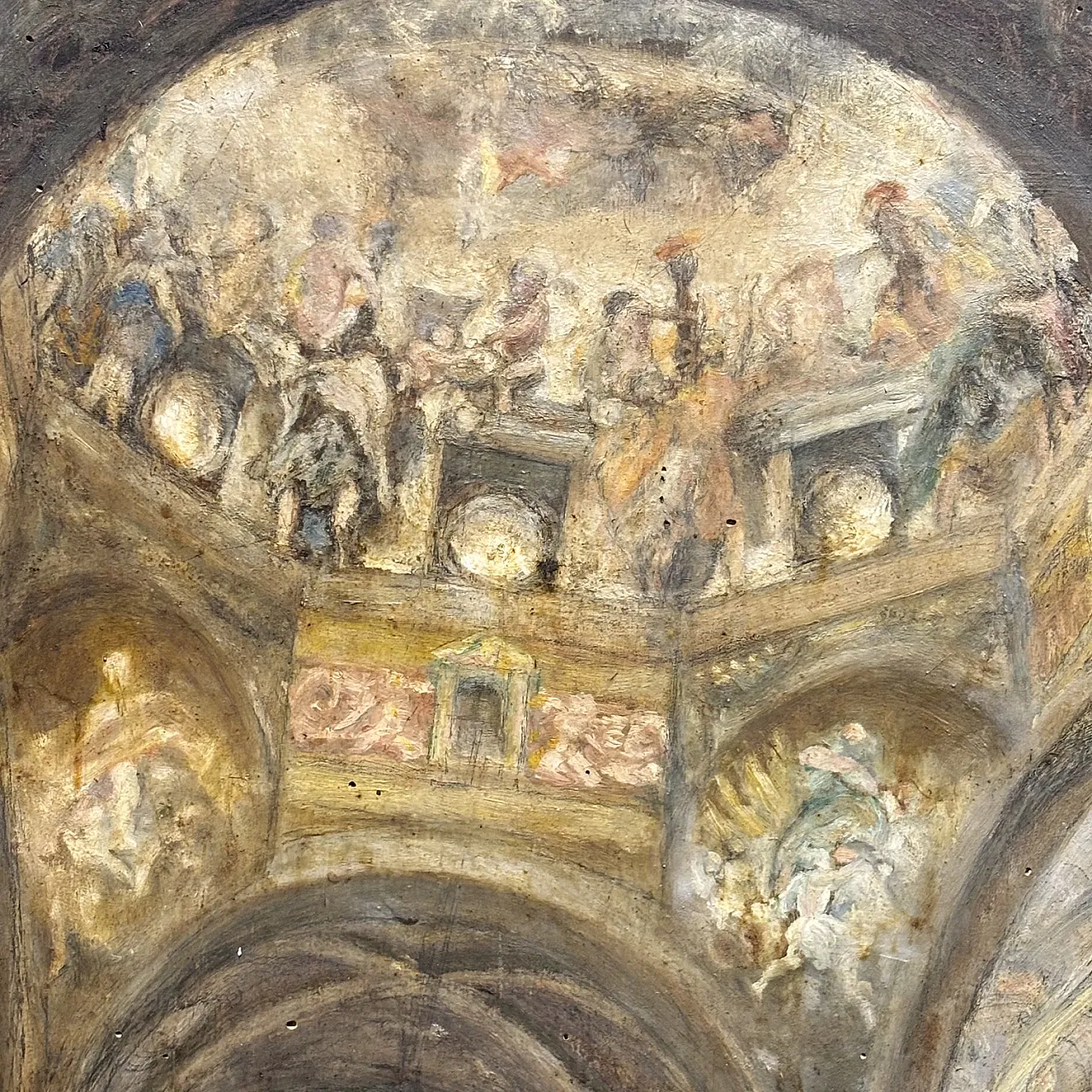 Choir of the Cathedral of Parma, oil on panel, 19th century 6