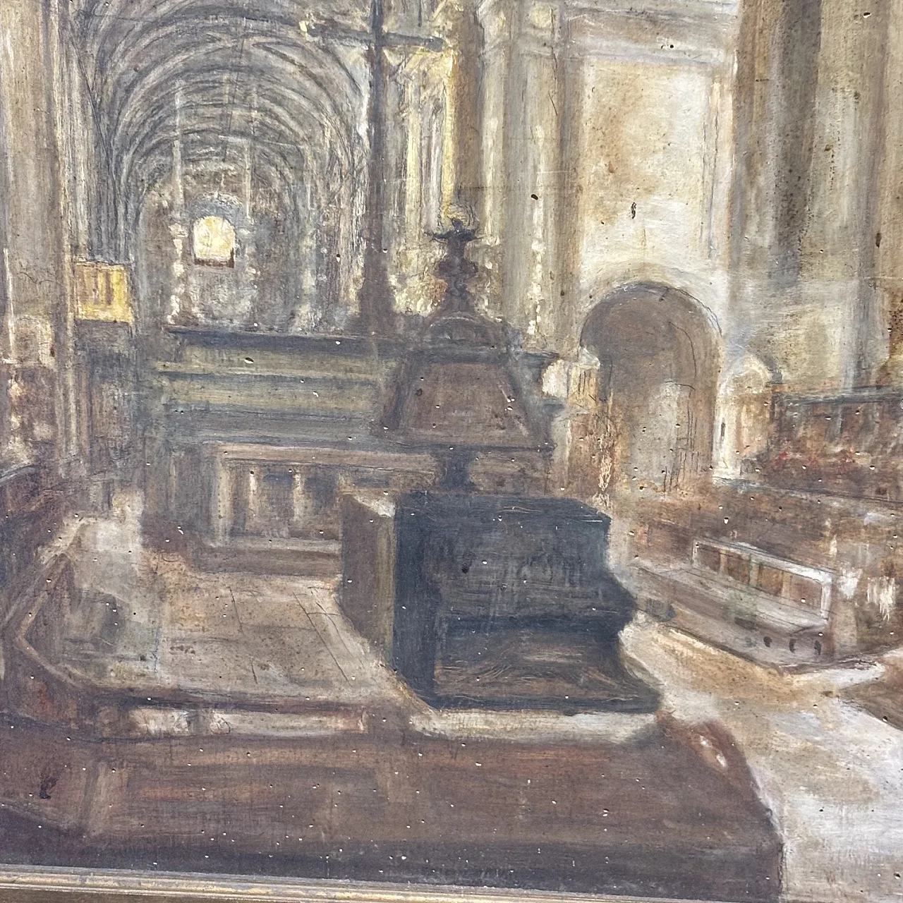 Choir of the Cathedral of Parma, oil on panel, 19th century 7