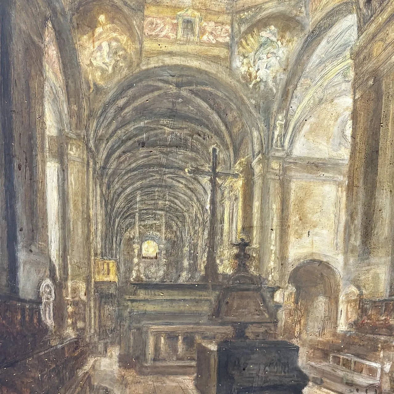 Choir of the Cathedral of Parma, oil on panel, 19th century 10