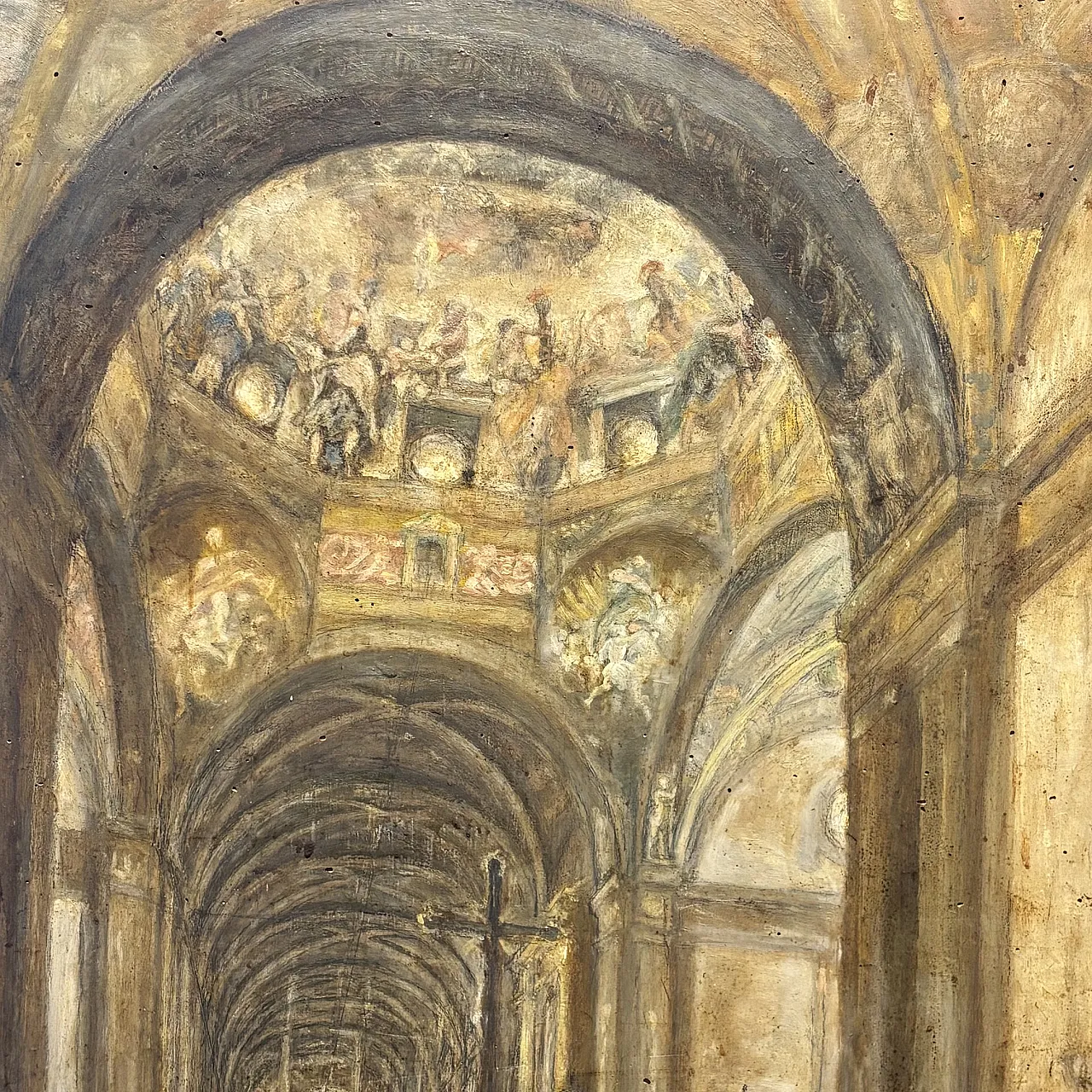 Choir of the Cathedral of Parma, oil on panel, 19th century 13