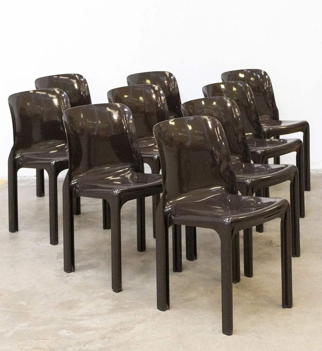 9 Selene Chairs by Vico Magistretti for Artemide Milano, 1960s 1