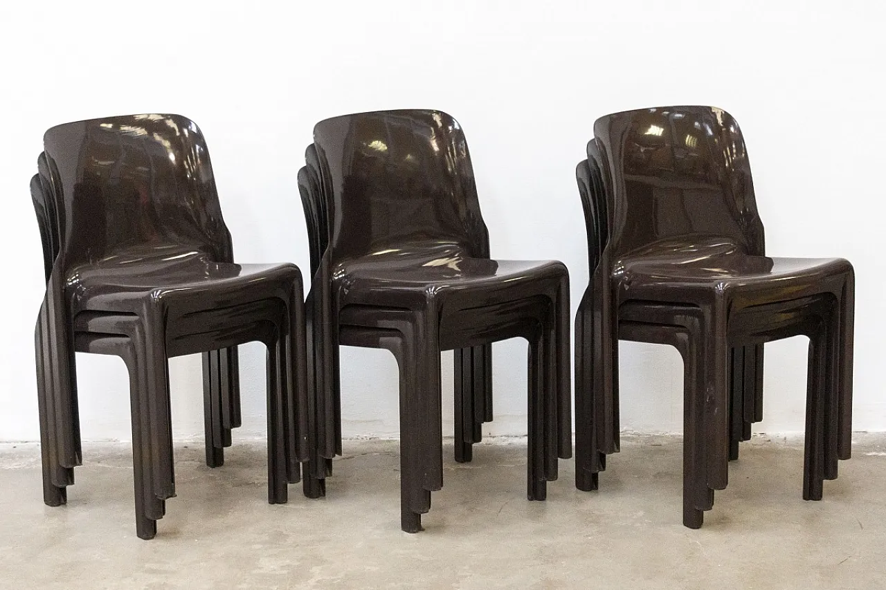 9 Selene Chairs by Vico Magistretti for Artemide Milano, 1960s 8