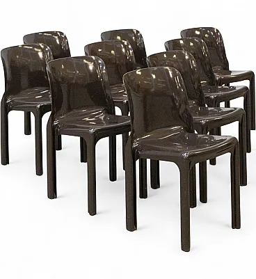 9 Selene Chairs by Vico Magistretti for Artemide Milano, 1960s