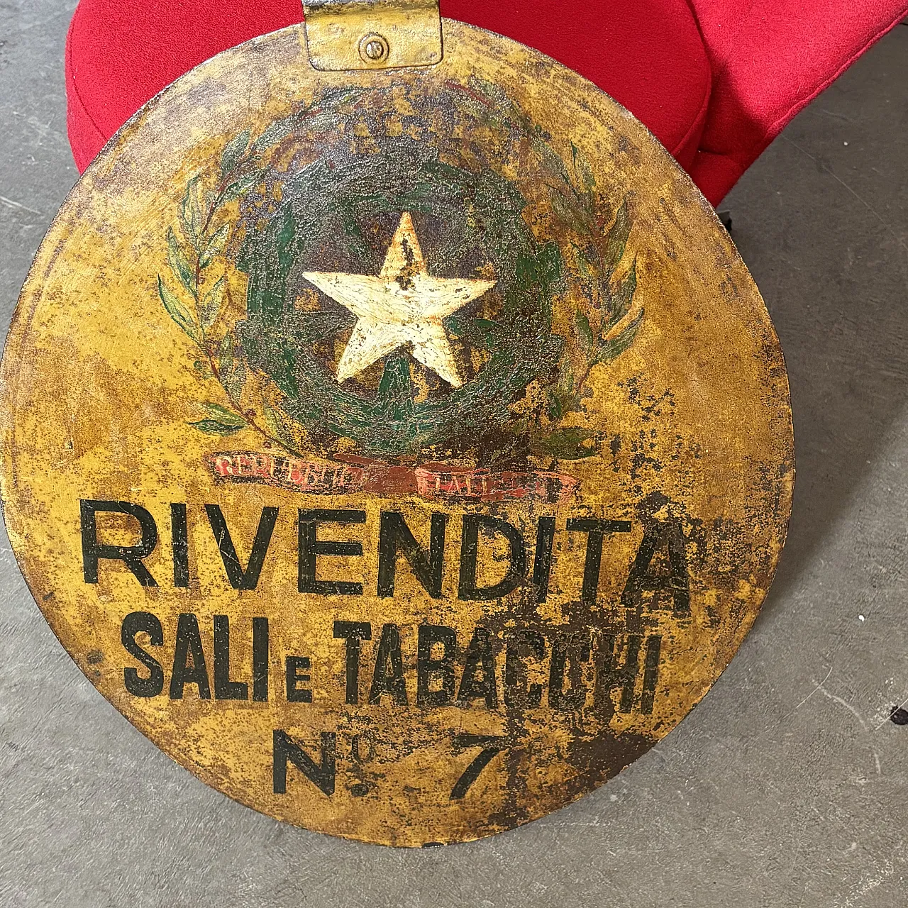 Insegna bifacciale in metallo Sali e Tabacchi, '800 1