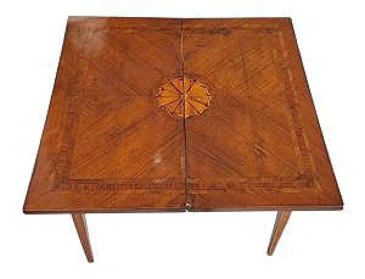 Tavolino da gioco a libro in noce, tardo '700 6