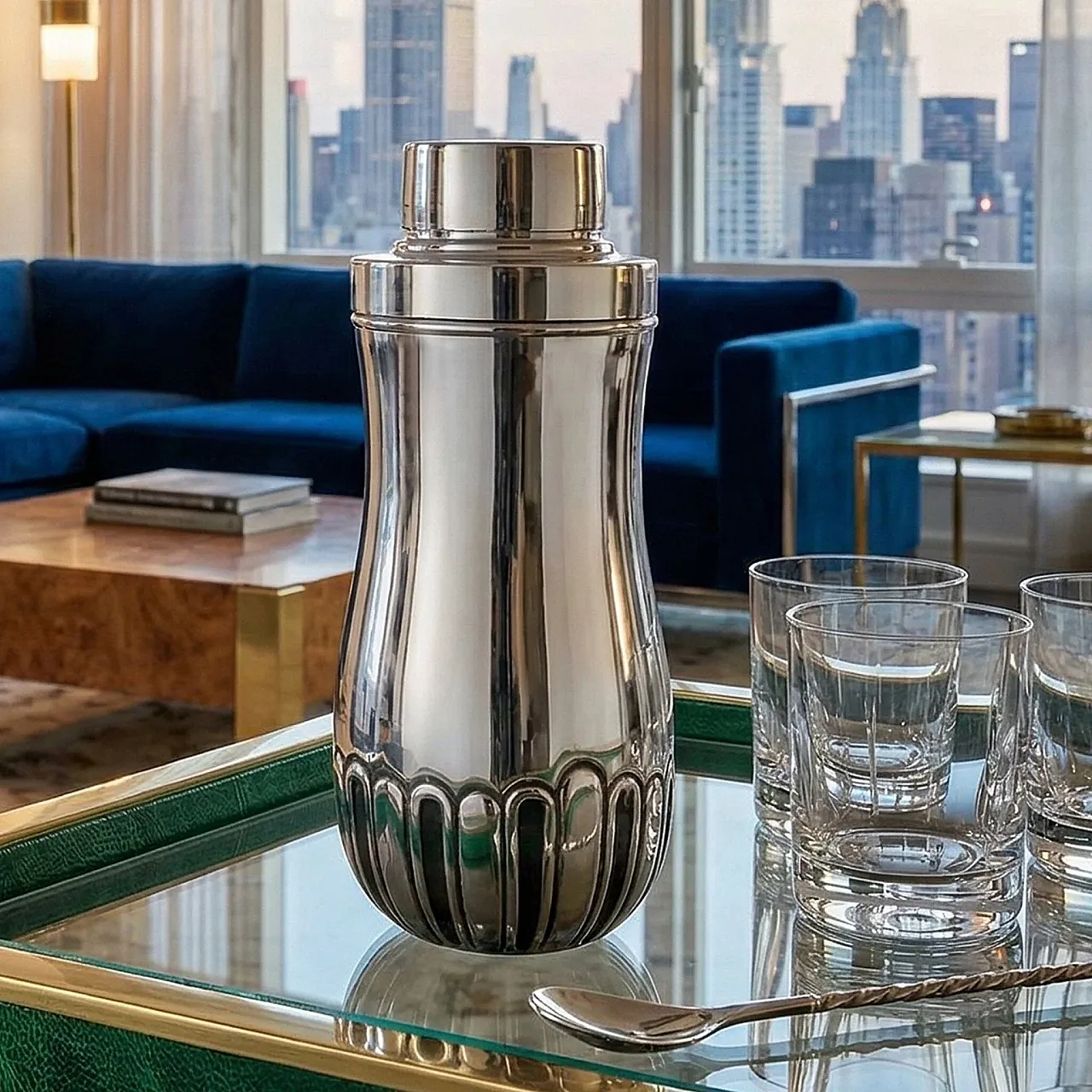 Macabo stainless steel cocktail shaker, 1950s 2