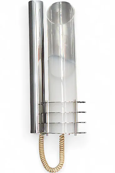 Metal and Murano glass wall lamp, 70s