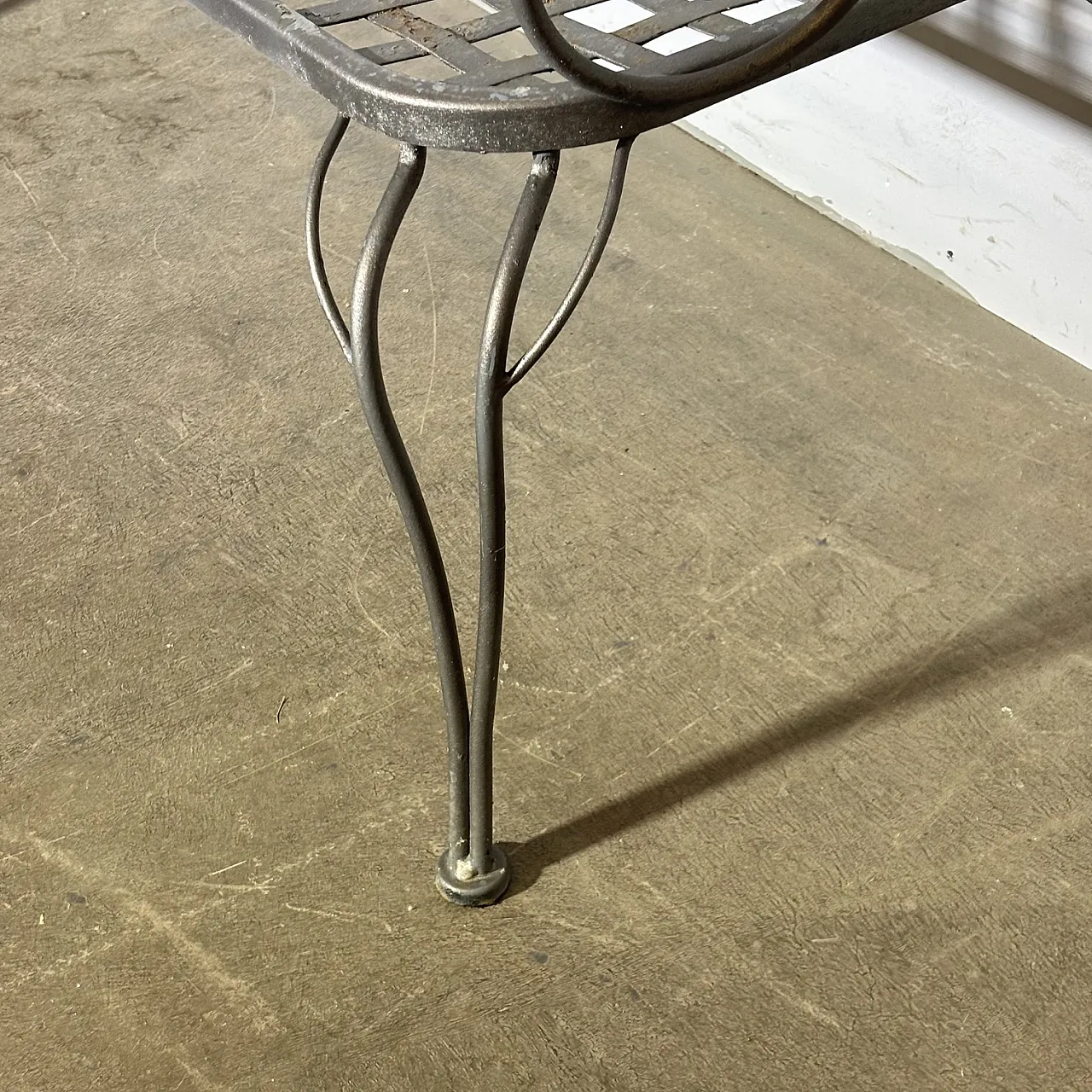 Bench in anthracite colored wrought iron, 1970s 3