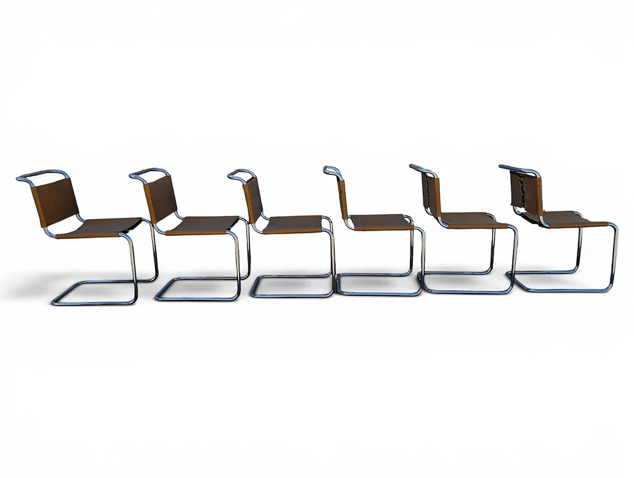Set of 6 style chairs mod. Spoleto Knoll International. 70s 2