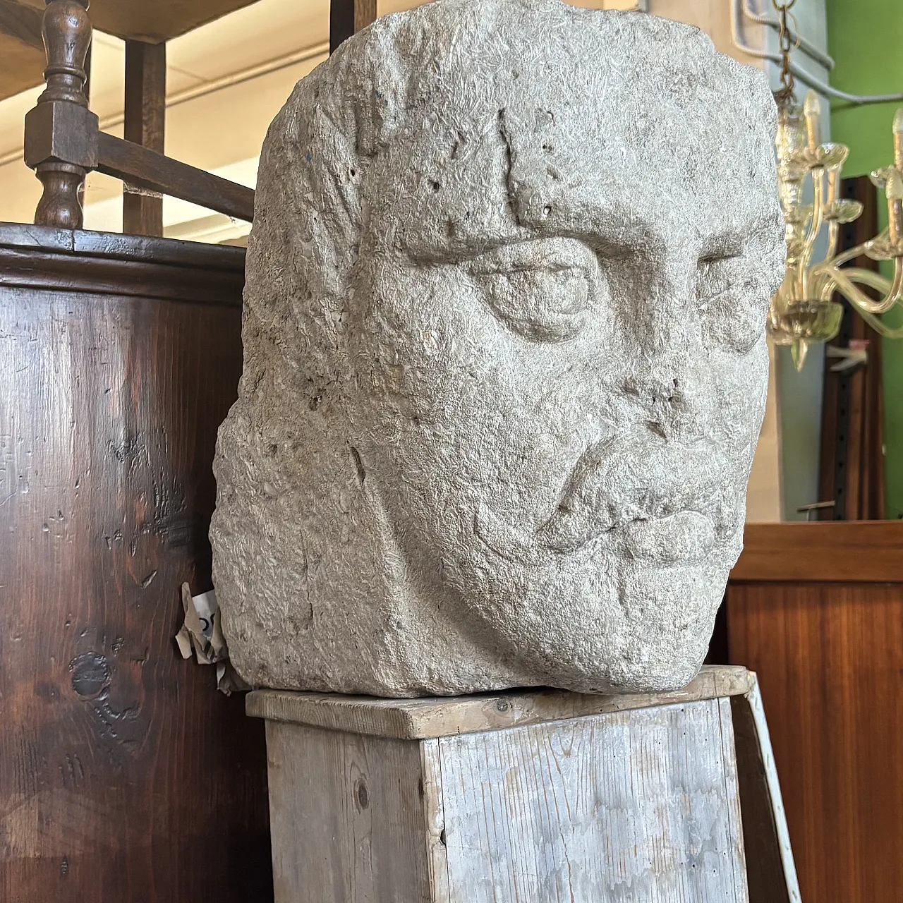 Stone head sculpture in Sicily, 17th century 11