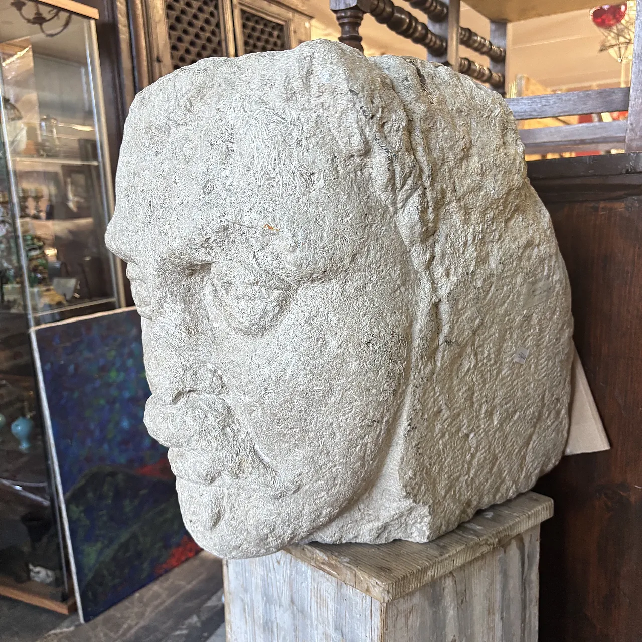 Stone head sculpture in Sicily, 17th century 21