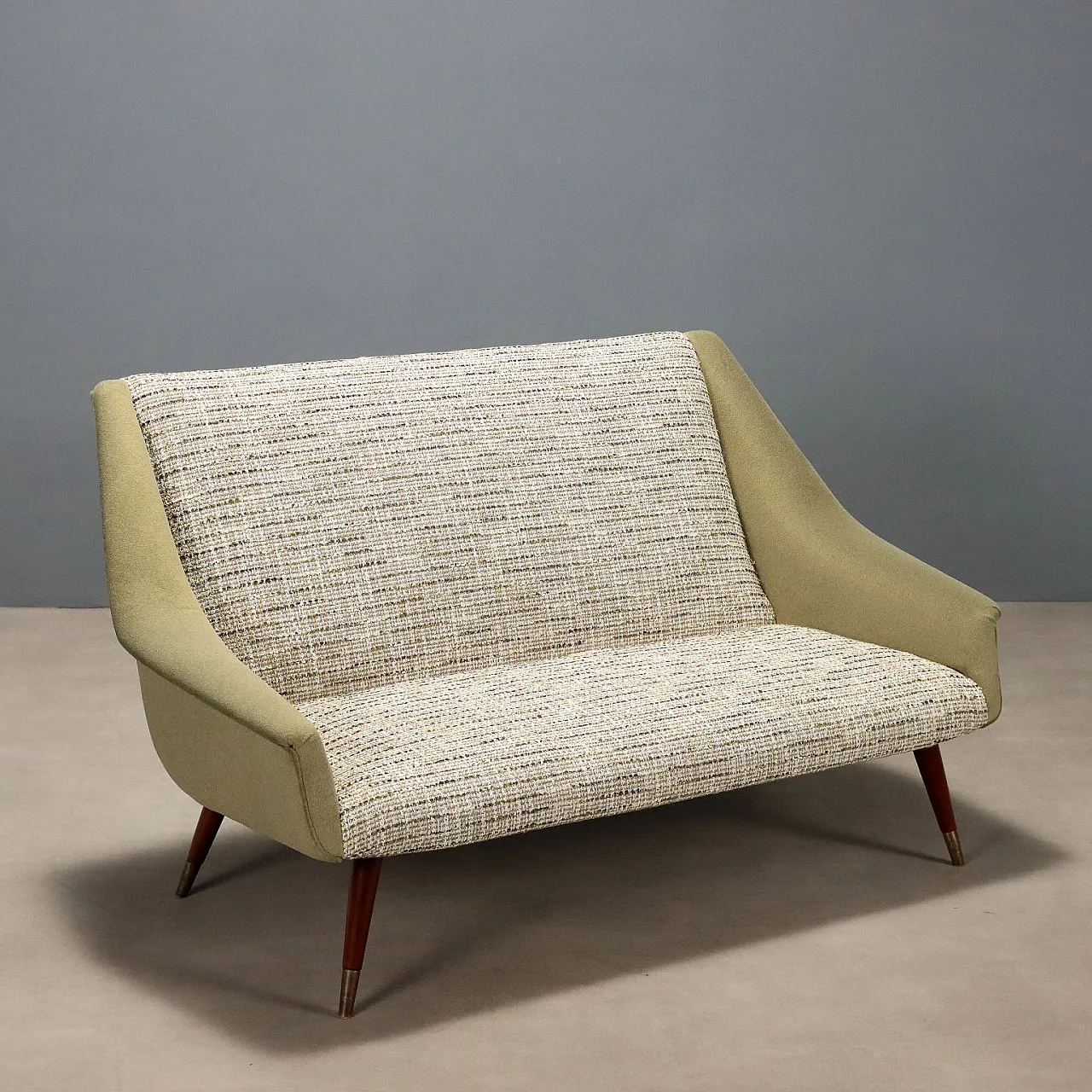 Sofa in foam padding and fabric, mid-20th century 1