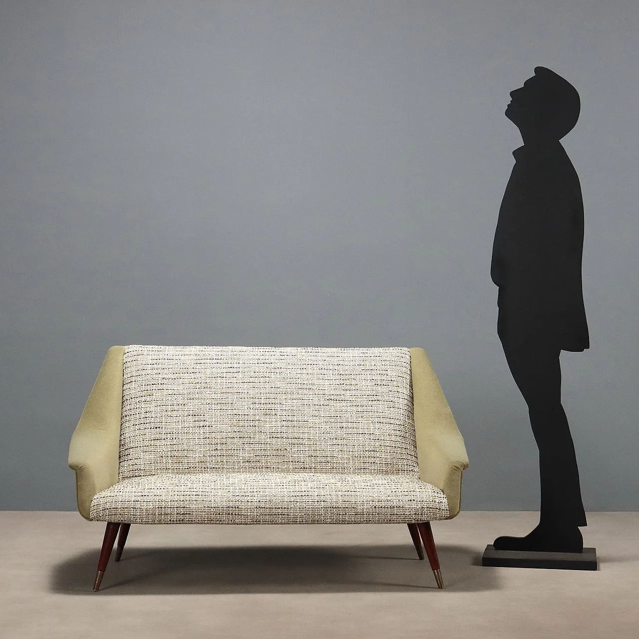 Sofa in foam padding and fabric, mid-20th century 3
