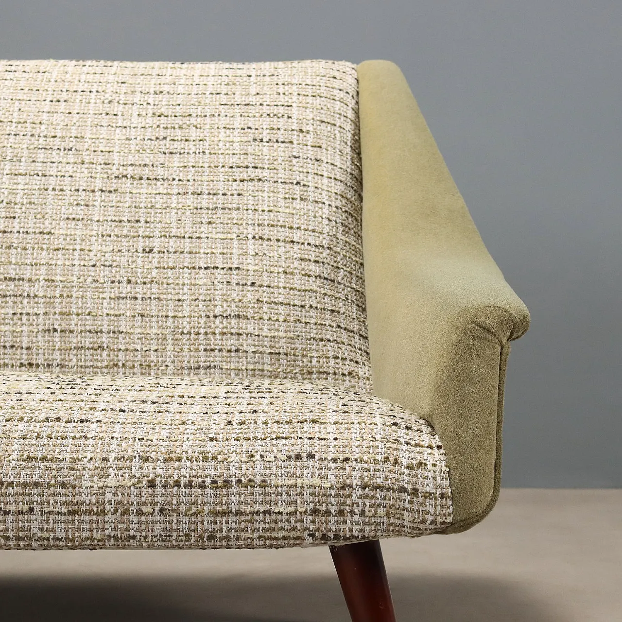 Sofa in foam padding and fabric, mid-20th century 5