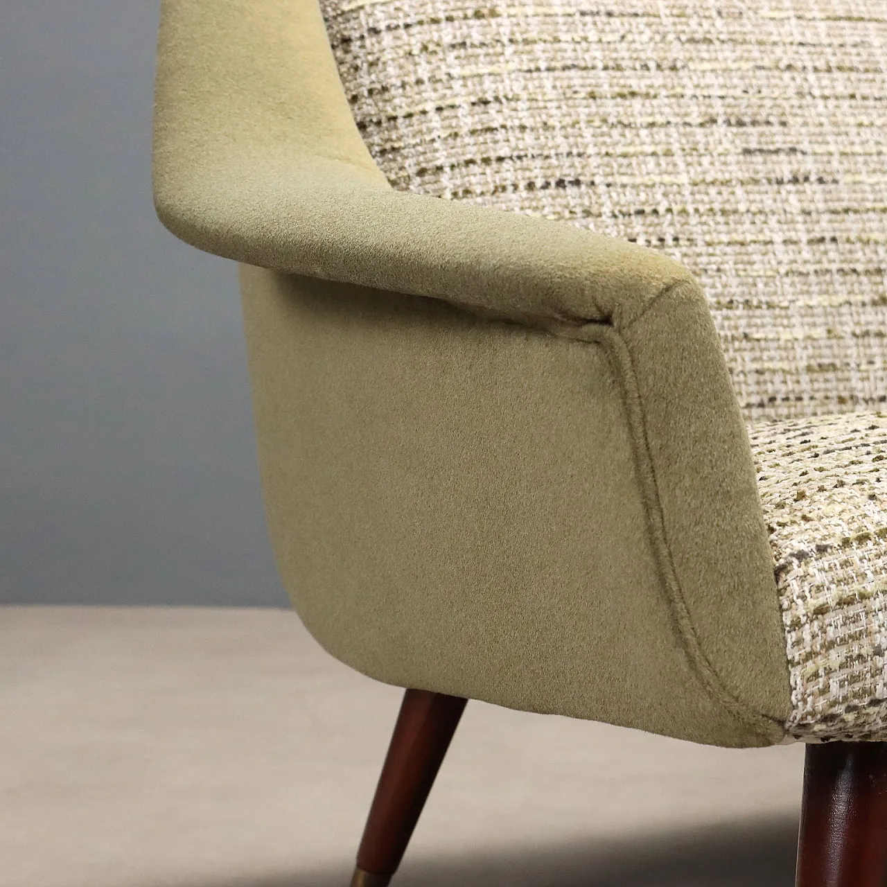 Sofa in foam padding and fabric, mid-20th century 6