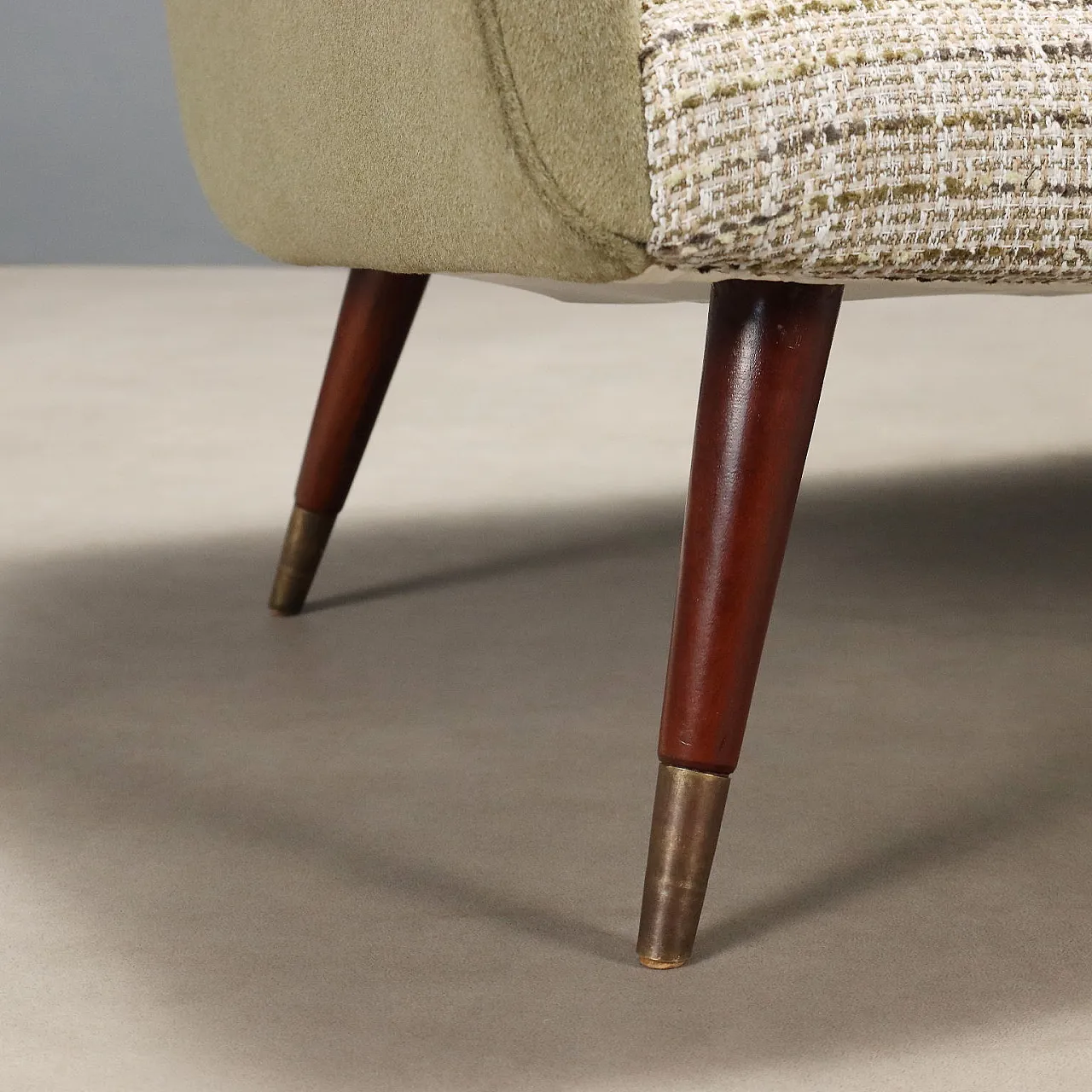 Sofa in foam padding and fabric, mid-20th century 7