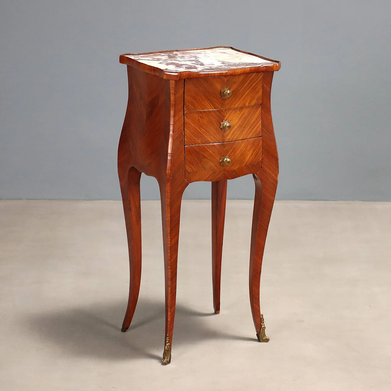 Bedside table with marble top, 19th century 1