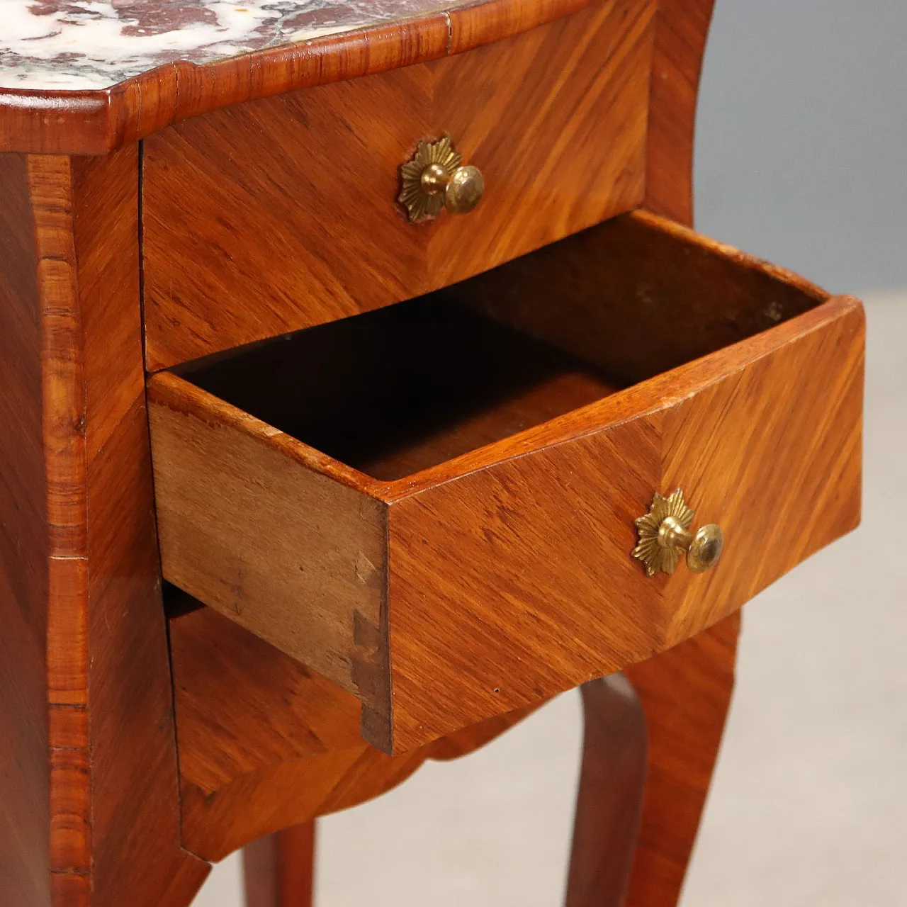 Bedside table with marble top, 19th century 4