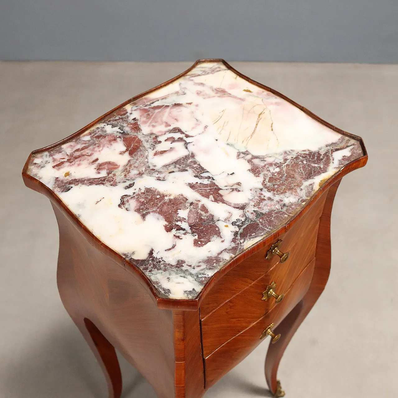 Bedside table with marble top, 19th century 10