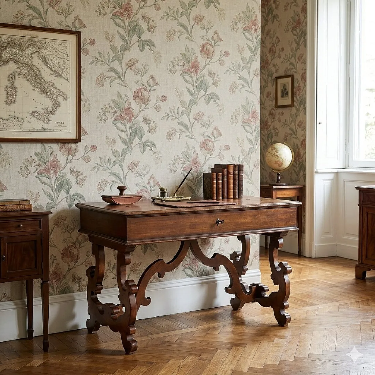S. Filippo desk in walnut, mid-20th century 2