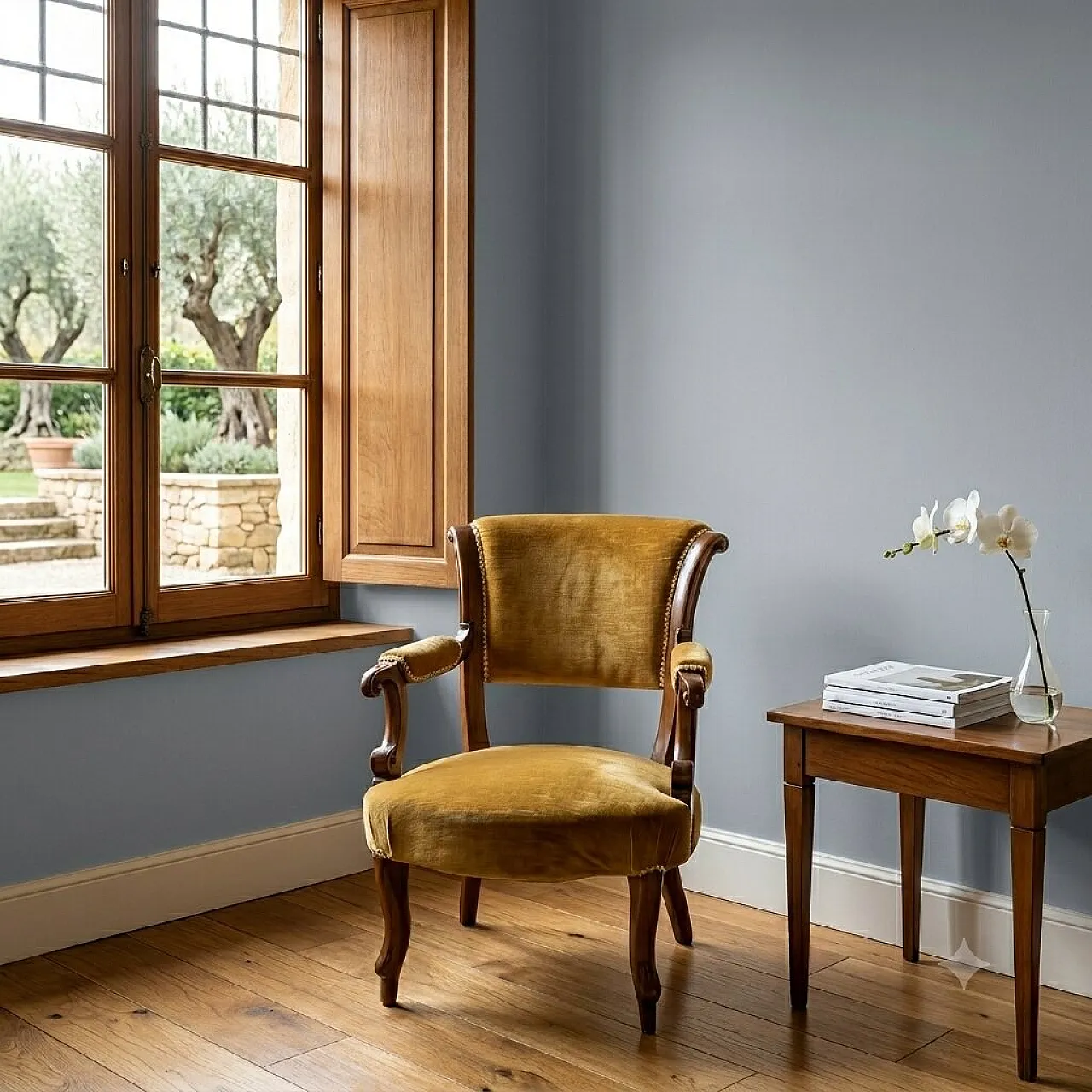 Walnut armchair, late 19th century 2