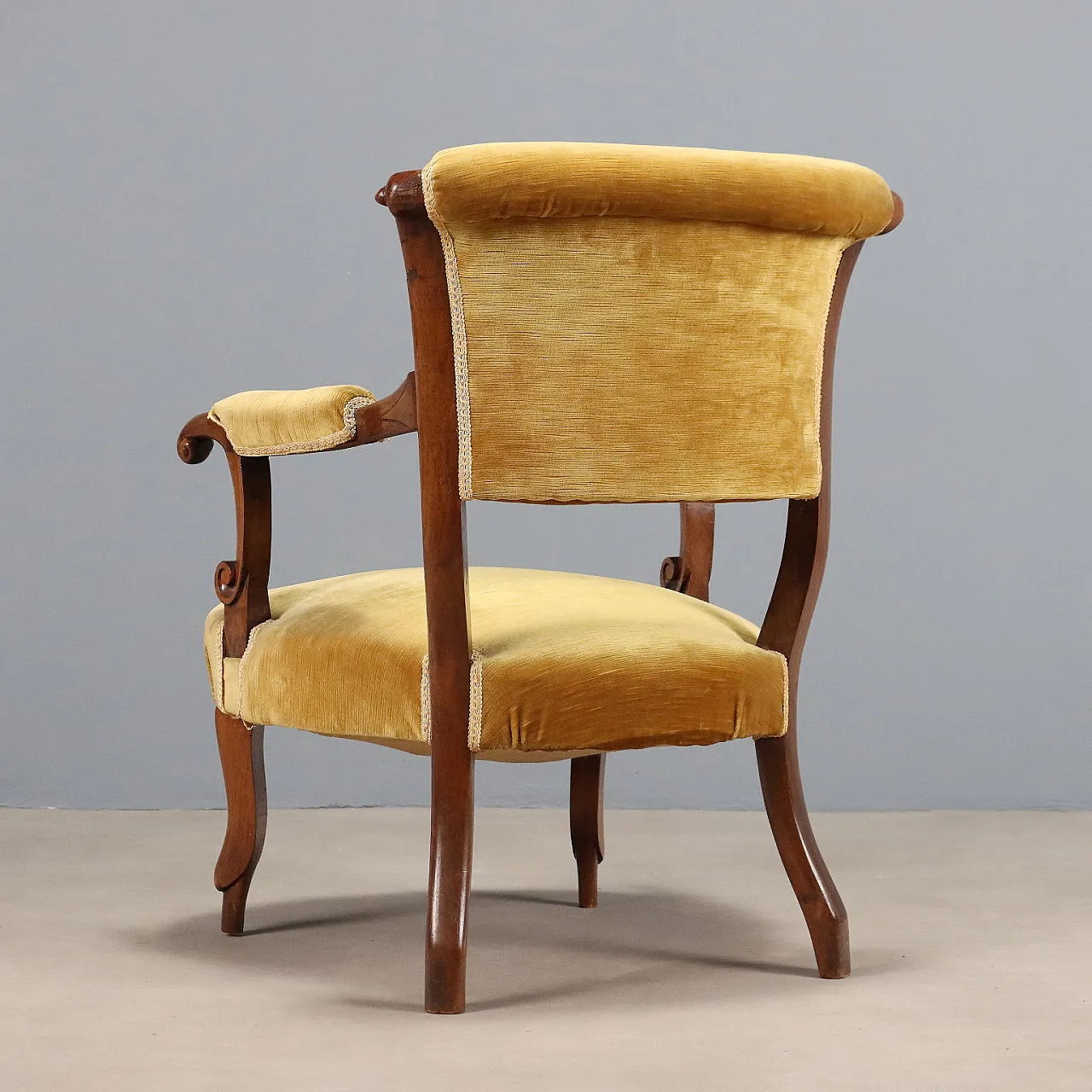 Walnut armchair, late 19th century 8