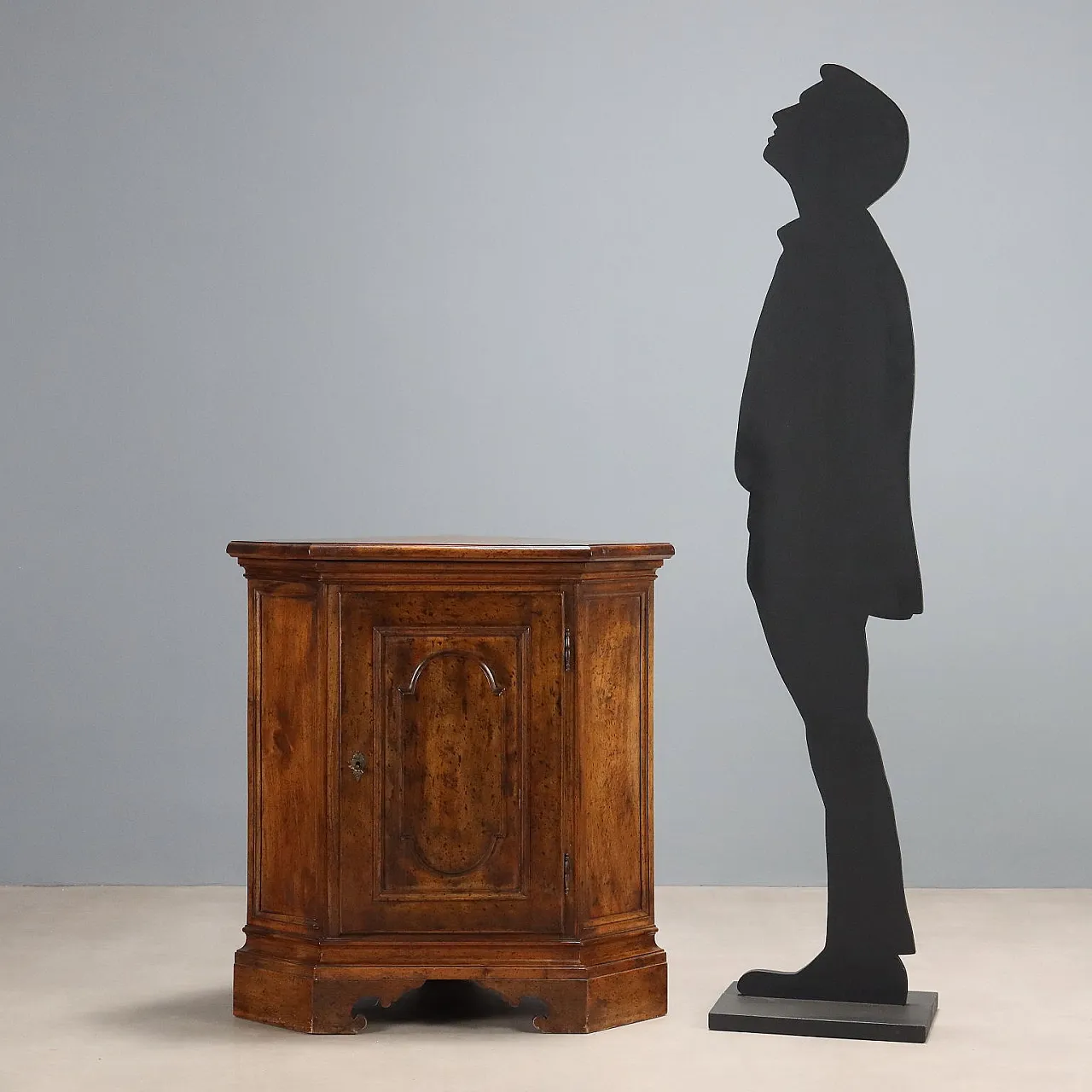 Baroque style corner unit in walnut, mid-20th century 3