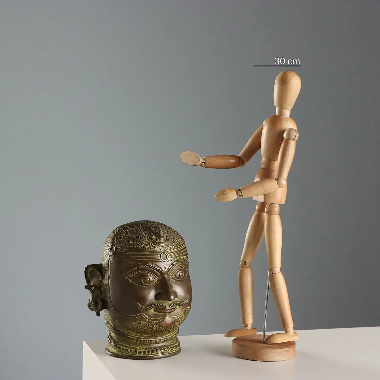 Lord Shiva Mukhalingam bronze head, 20th century 2