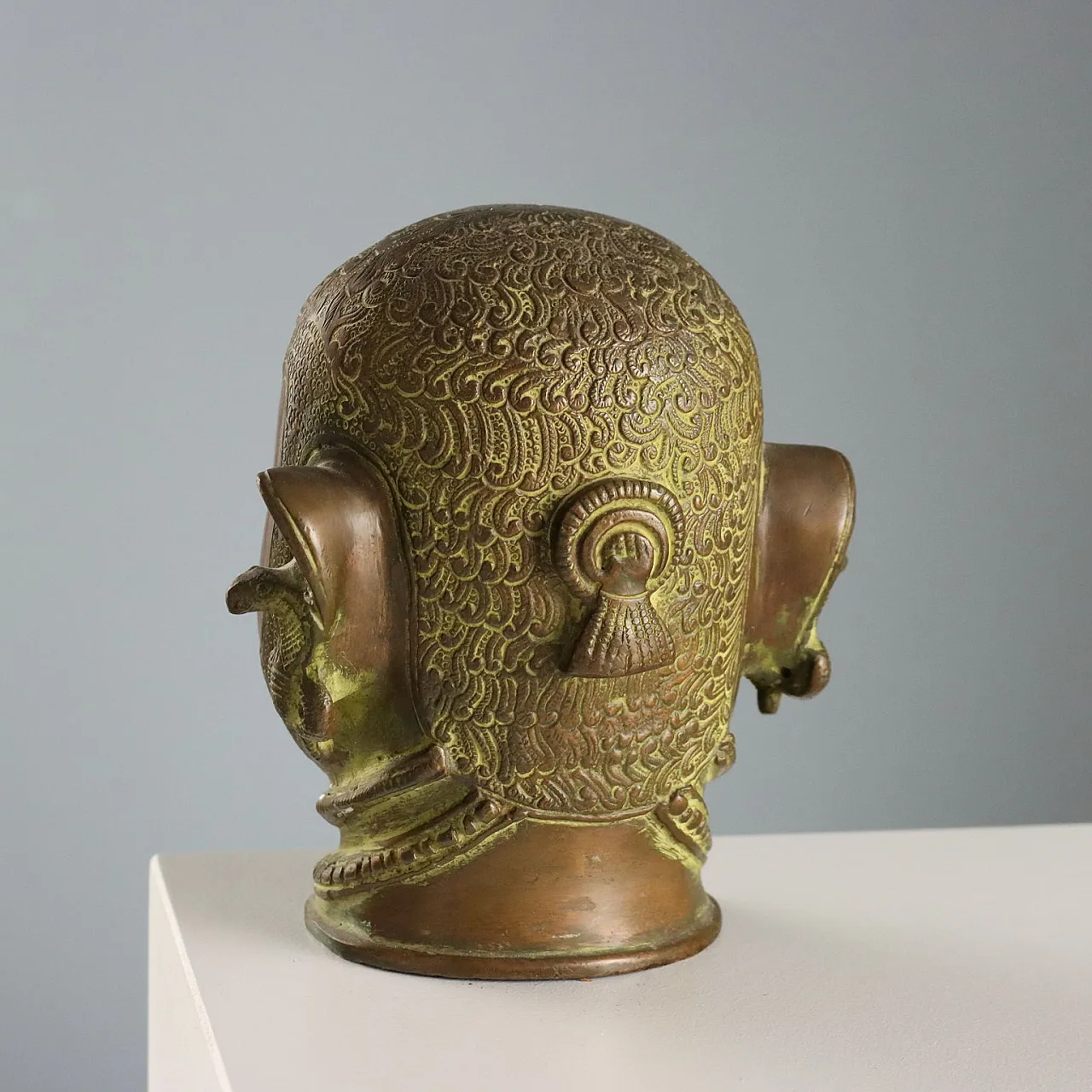 Lord Shiva Mukhalingam bronze head, 20th century 7