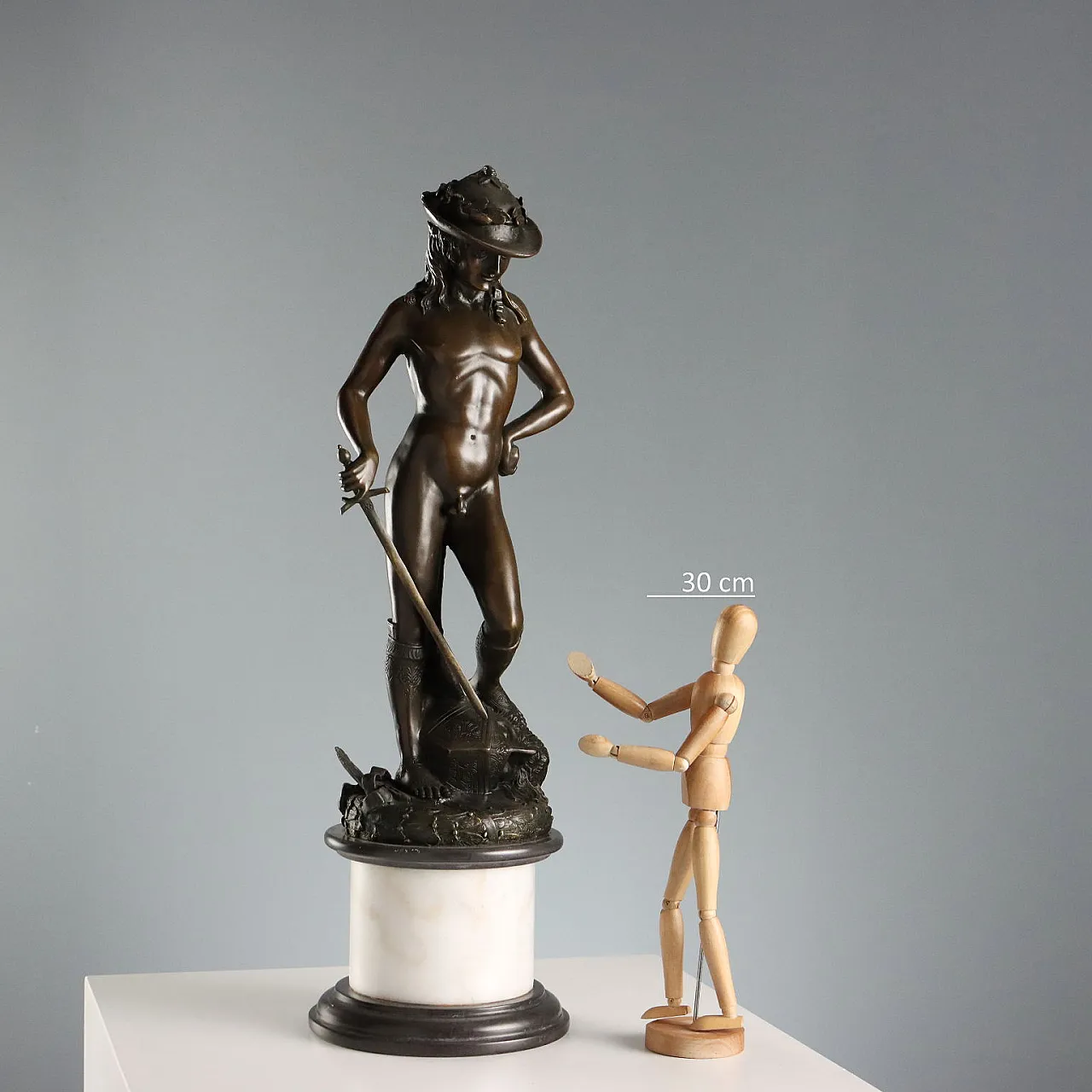 Bronze sculpture after Donatello's David, 20th century 2