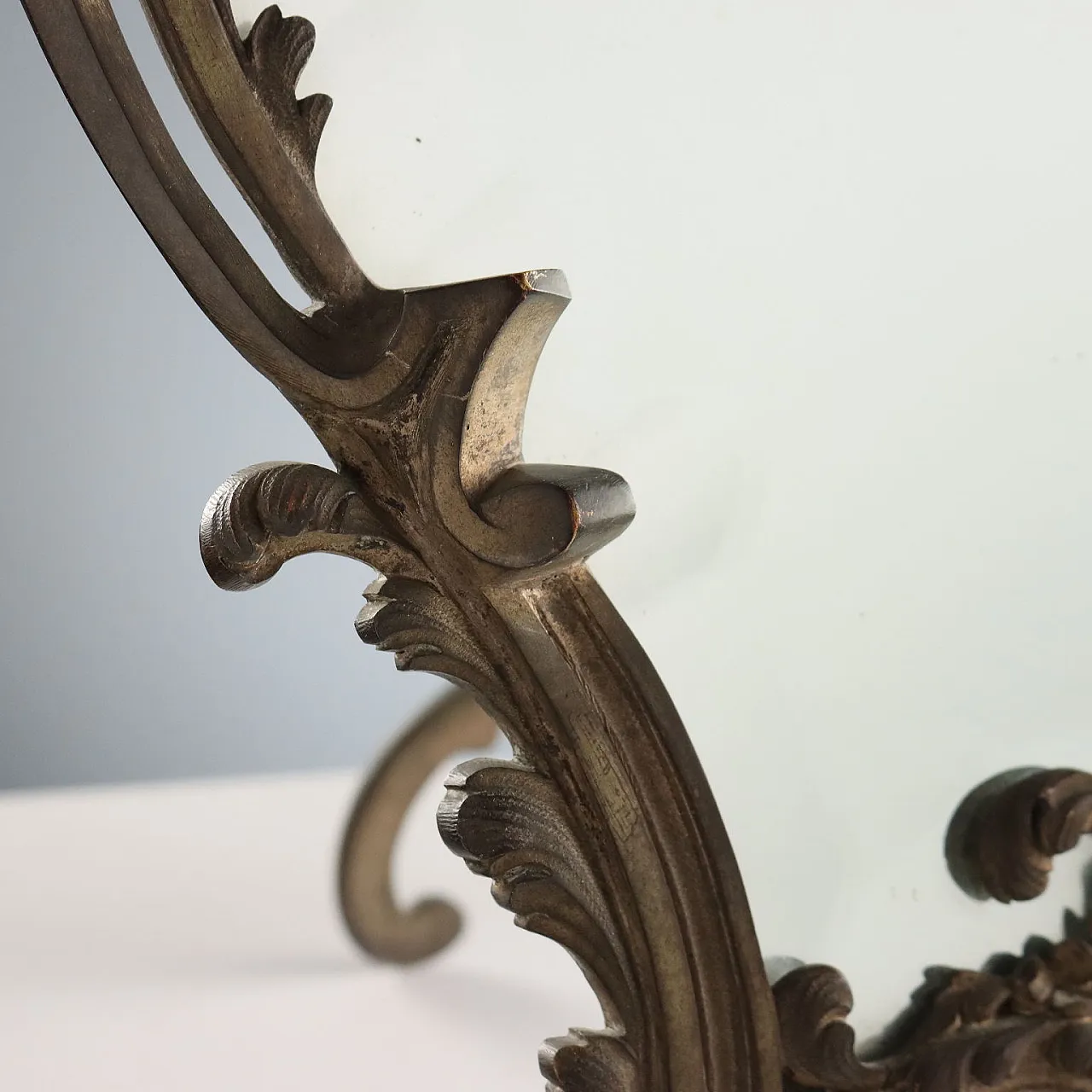 Specchio da tavolo in bronzo in stile Rococò, '900 6