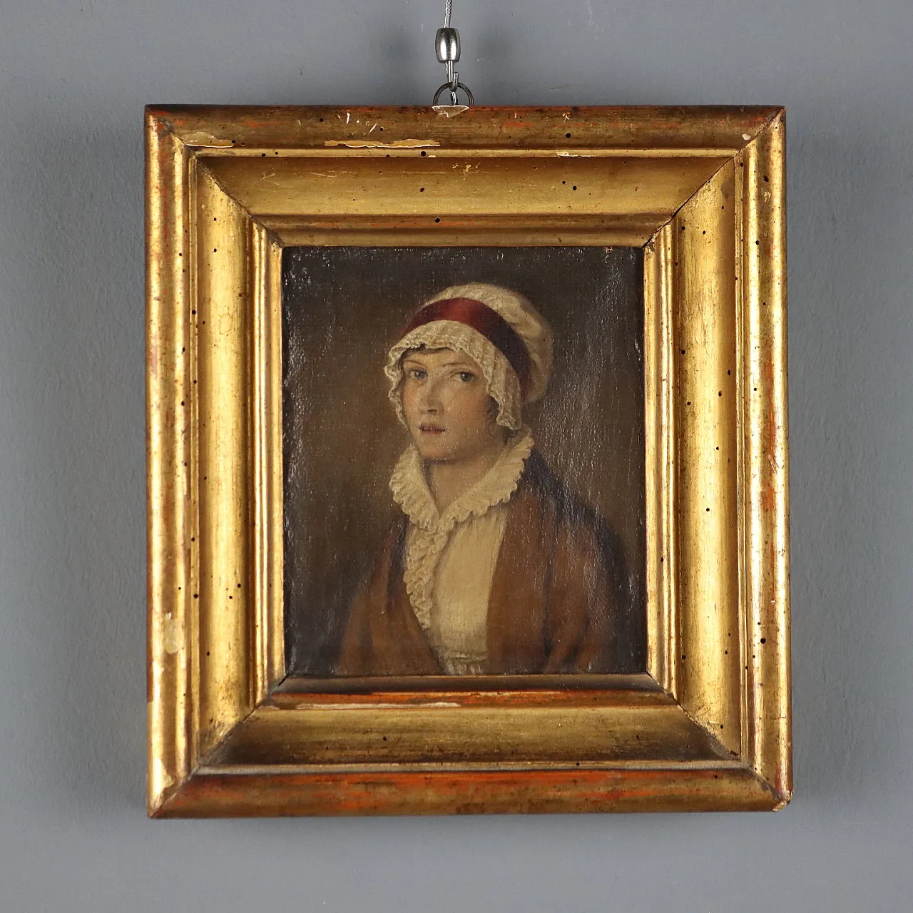 Painted female portrait, 19th century 1