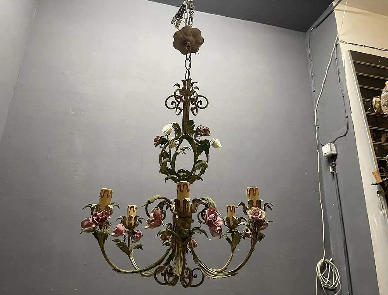 Florentine ceramic chandelier, 1960s 2