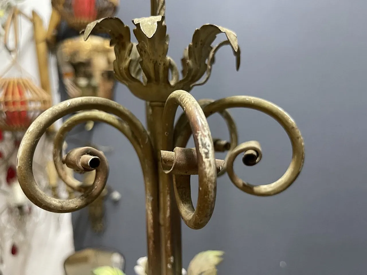 Florentine ceramic chandelier, 1960s 5
