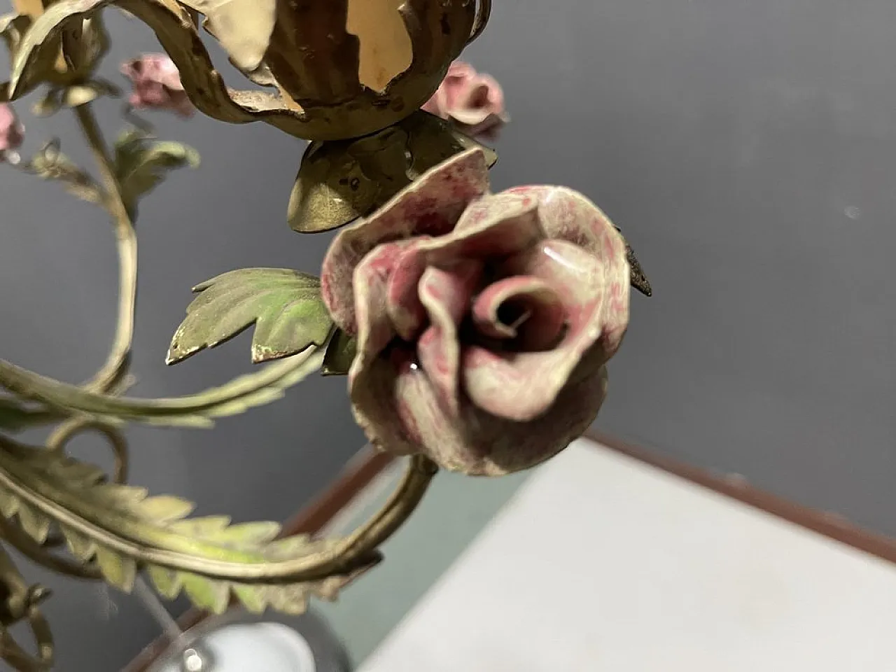 Florentine ceramic chandelier, 1960s 9