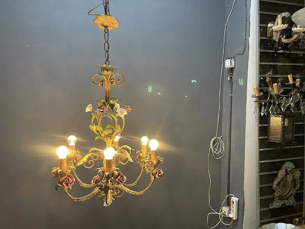 Florentine ceramic chandelier, 1960s 11
