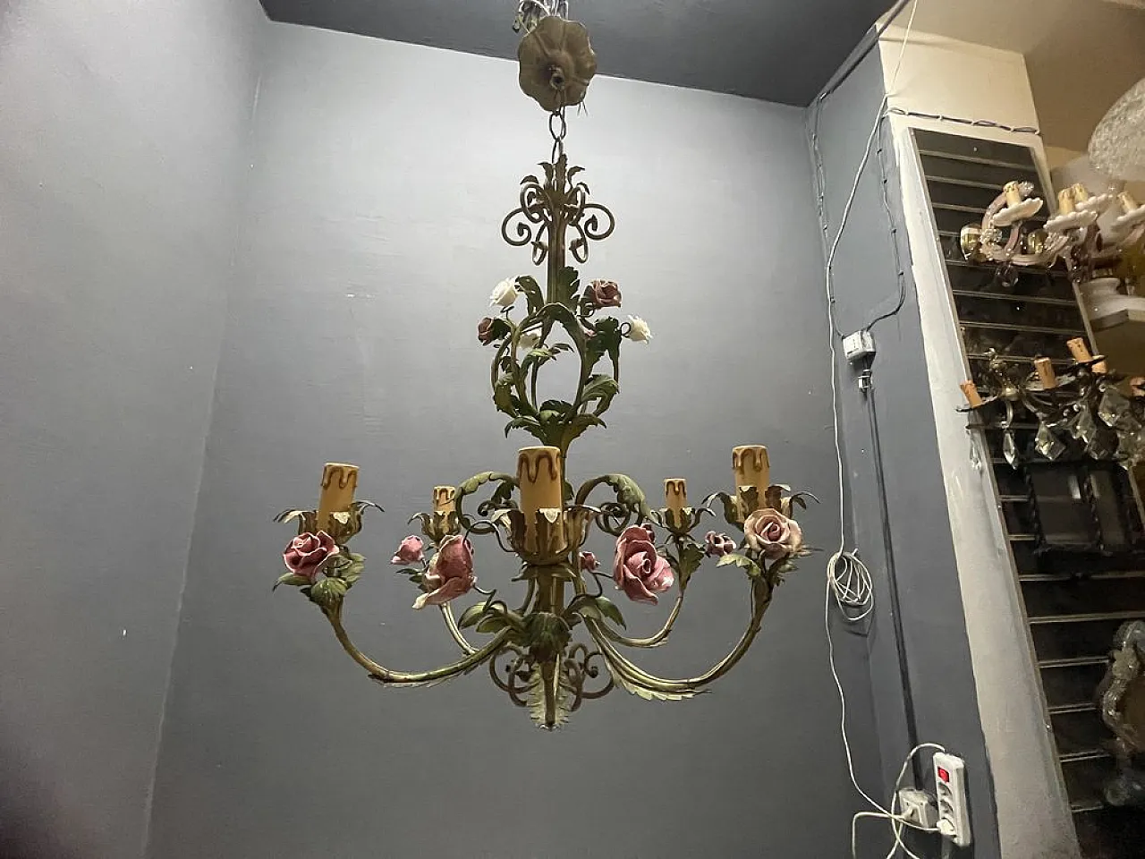 Florentine ceramic chandelier, 1960s 12