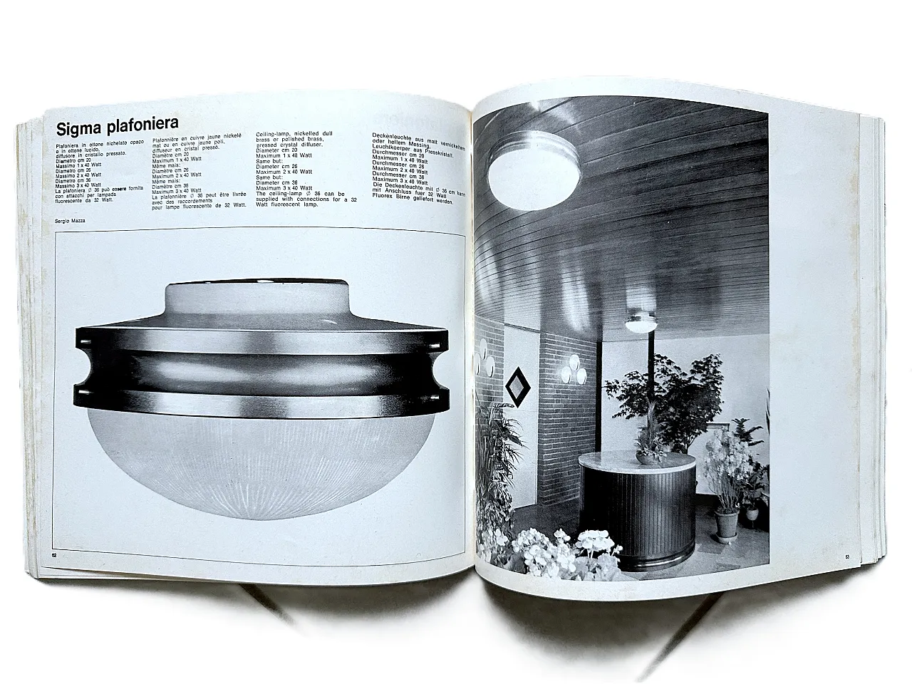 Ceiling lamp Sigma by Sergio Mazza per Artemide, anni '60 9